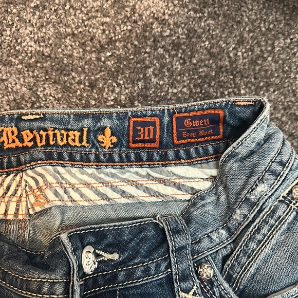 Rock Revival Blue Easy Boot Cut Jeans with Embellished Back - Picture 3 of 3